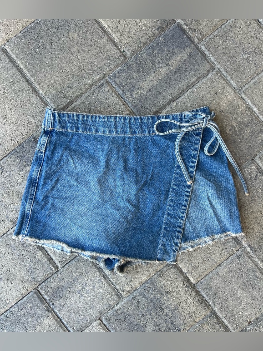 Free People We the Free denim wrap skort 10 BNWOT